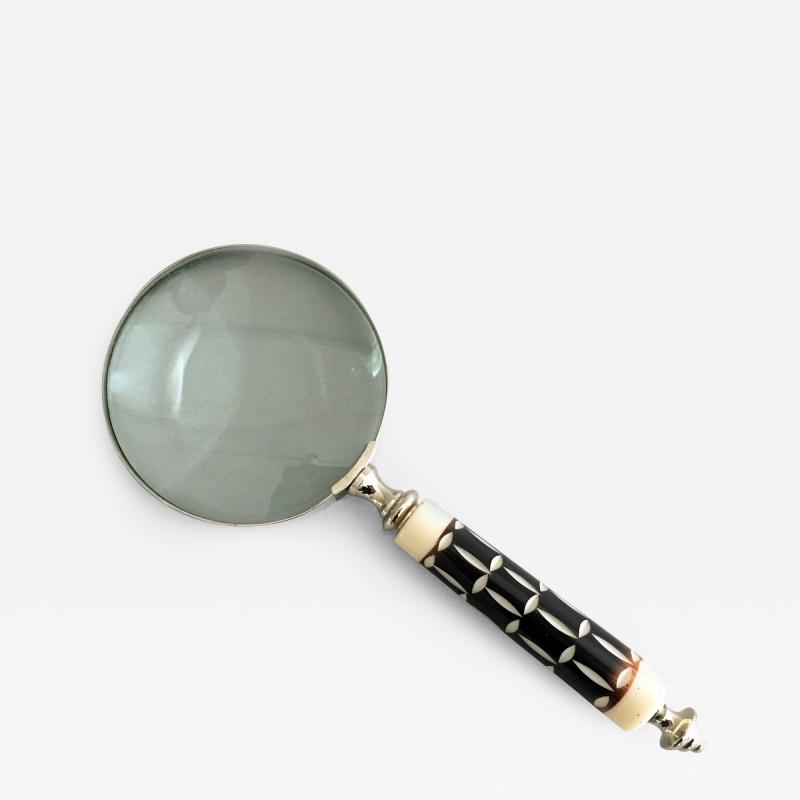 Vintage Magnifying Glass with Carved and Ebonized Handle