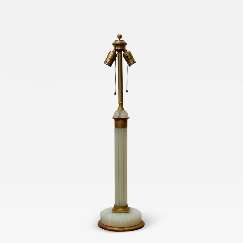 Vintage Marbro Opaline Murano Glass Column Table Lamp
