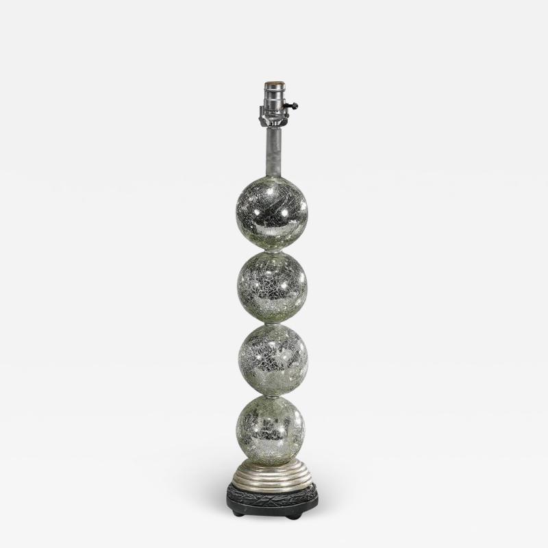 Vintage Mercury Crackle Glass Ball Table Lamp