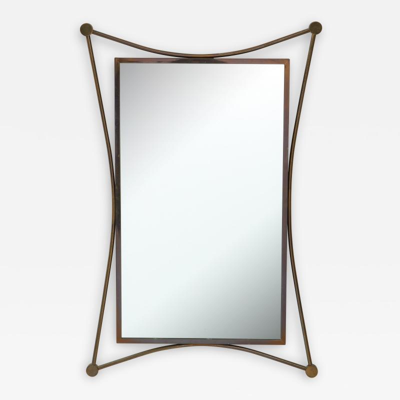 Vintage Mid Century Italian Brass Mirror