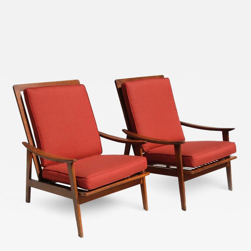 Vintage Midcentury Pair of Danish Lounge Chairs