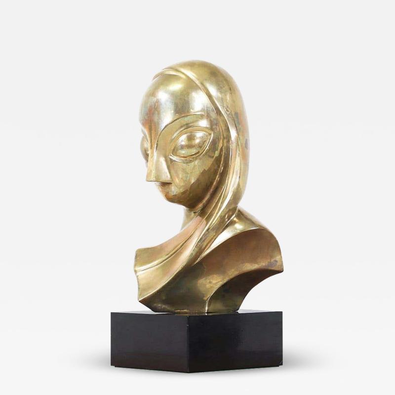 Vintage Modernist Brancusi Style Bust Sculpture