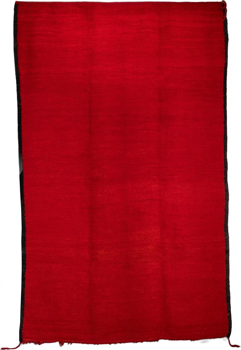 Vintage North African Low Pile Wool Rug Circa 1970