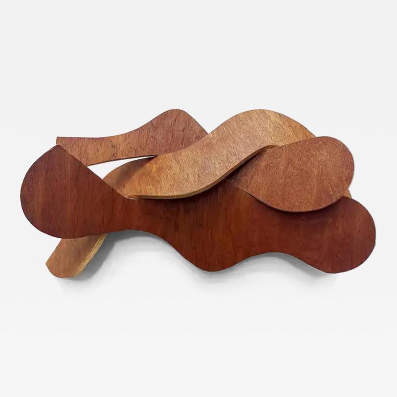 Vintage Organic Interwoven Abstract Bent Wood Wall Sculpture