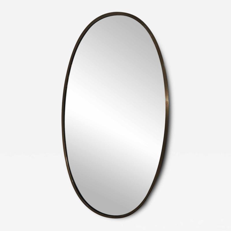 Vintage Oval Italian Wall Mirror 1960s