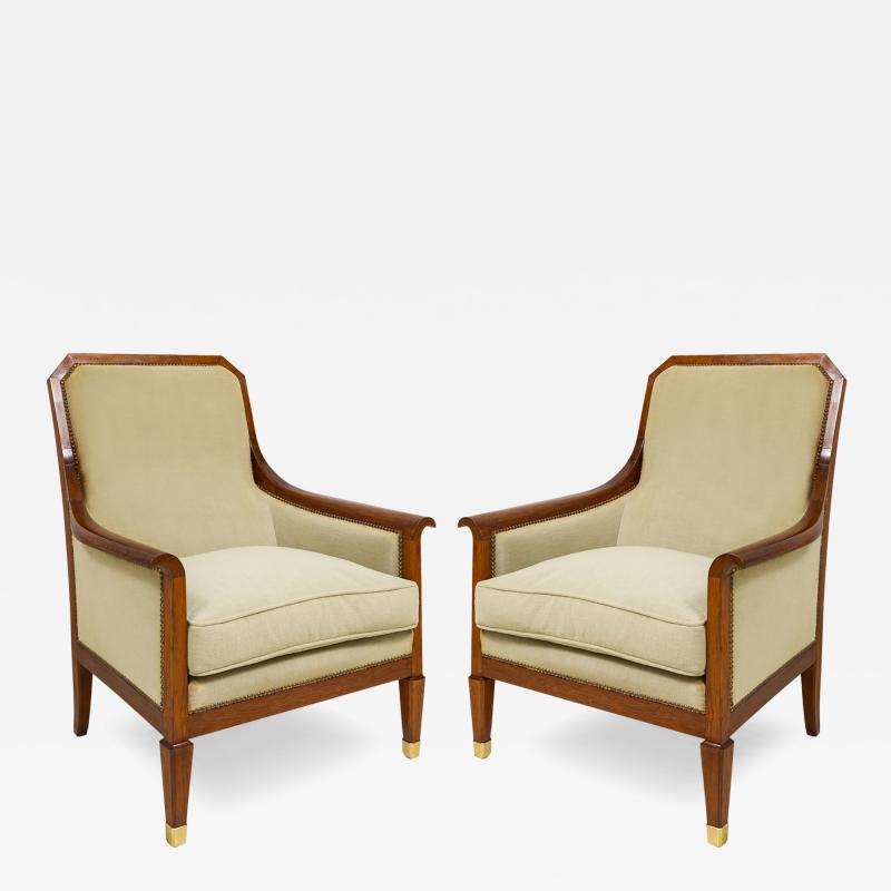 Vintage Pair of French Rosewood Lounge Chairs
