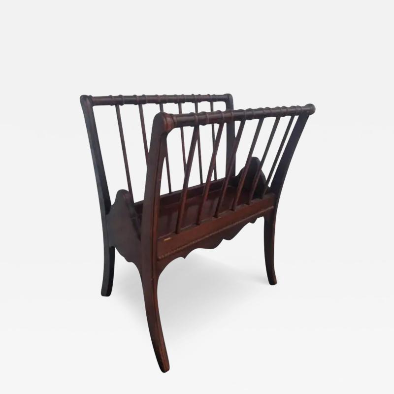 Vintage Regency Style Mahogany Magazine Rack