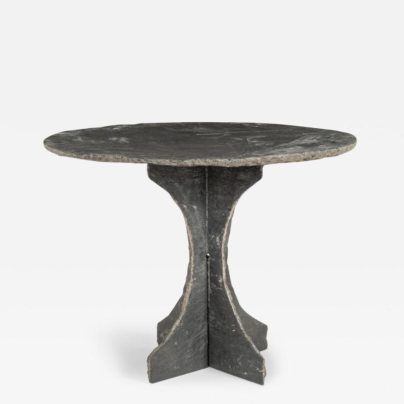 Vintage Round Slate Table