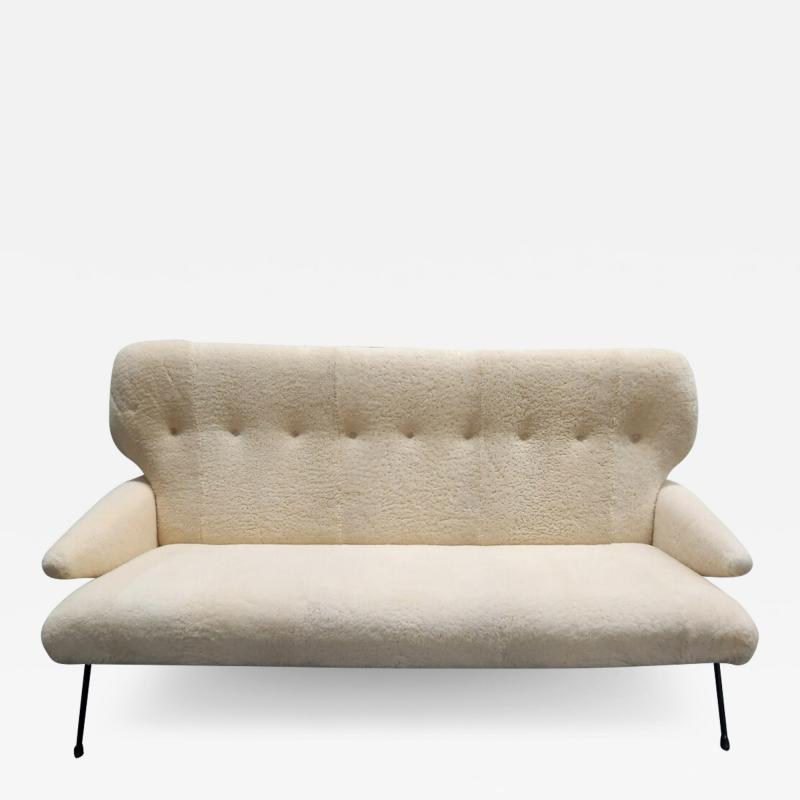 Vintage Shearling Settee 1950s