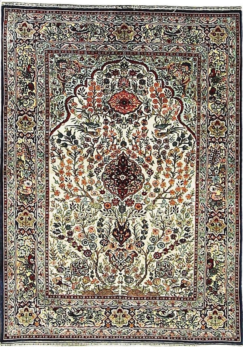 Vintage Silk Chinese Rug very fine