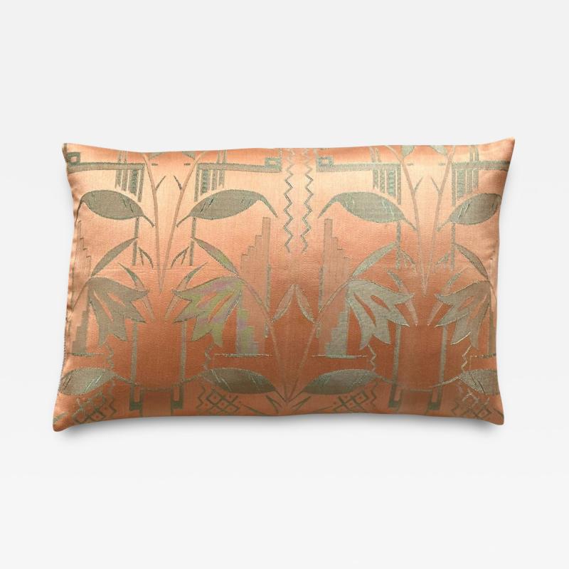 Vintage Silk Damask c 1920s Pillow 16 x 24 Europe 120a