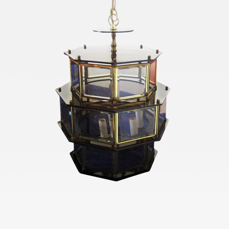 Vintage Smoked Glass Lucite Chandelier