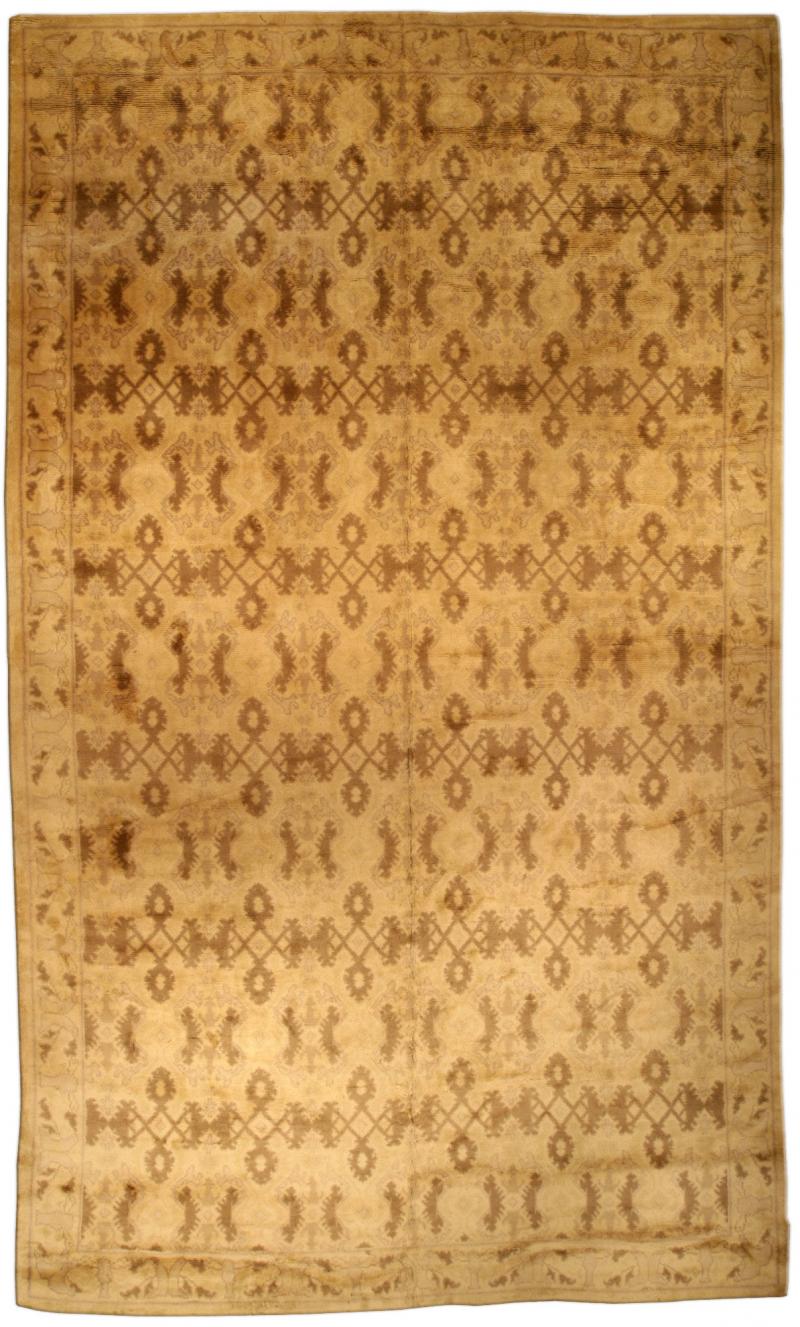 Vintage Spanish Beige Handmade Wool Rug
