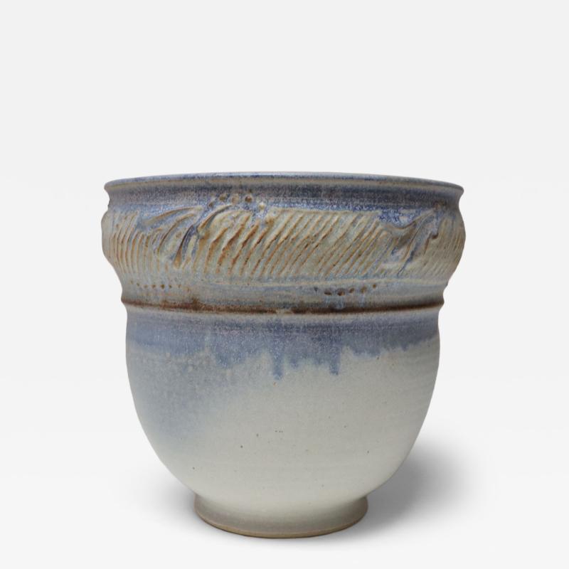 Vintage Studio Pottery Blue Ombr Planter by Deanna Nichols
