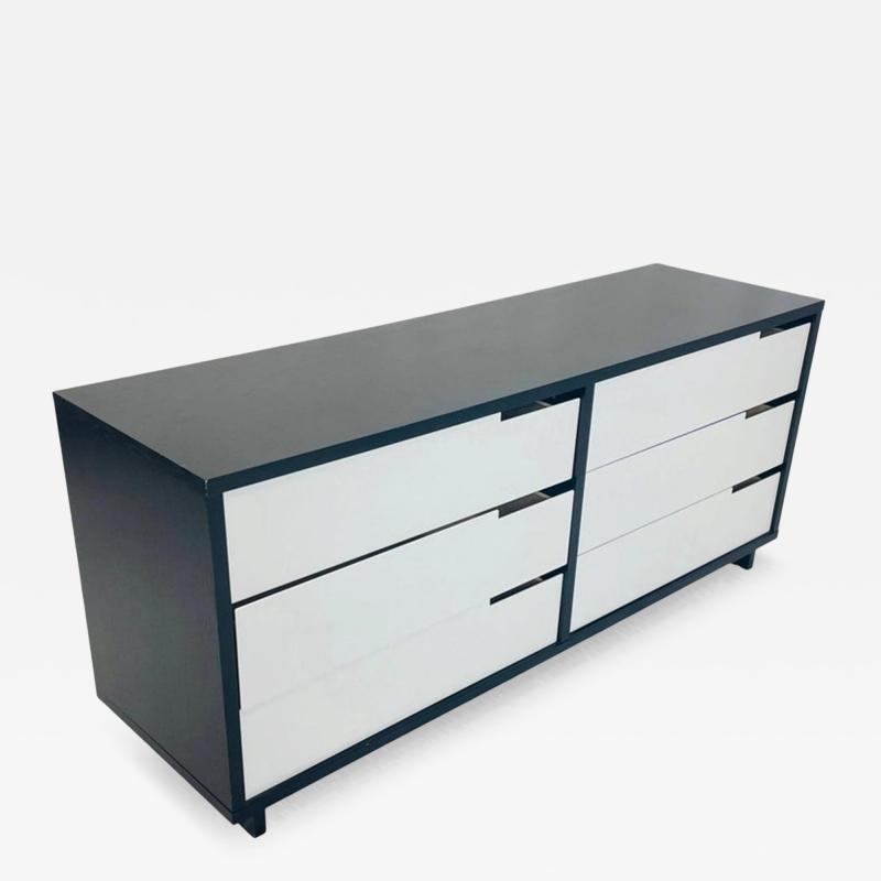 Vintage Style 6 Drawer Credenza With White Accented Drawers