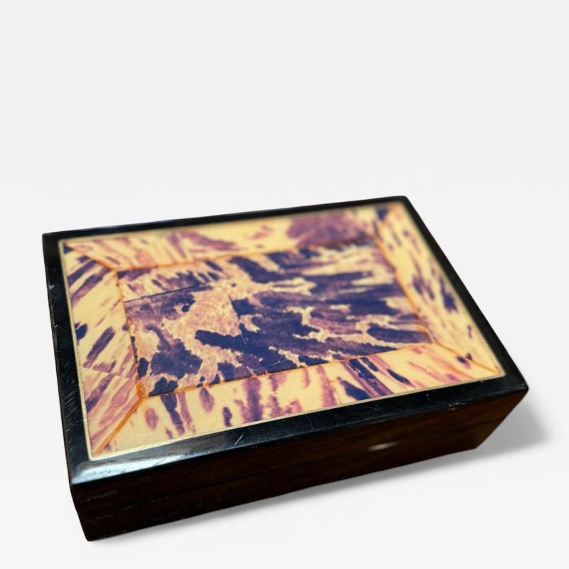 Vintage Tortoiseshell Inlay Wooden Box