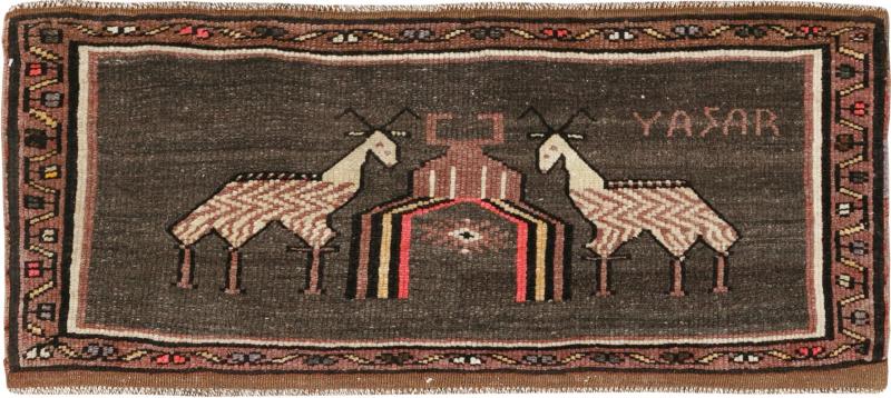 Vintage Turkish Anatolian Pictorial Rug Pair 2 of 2 