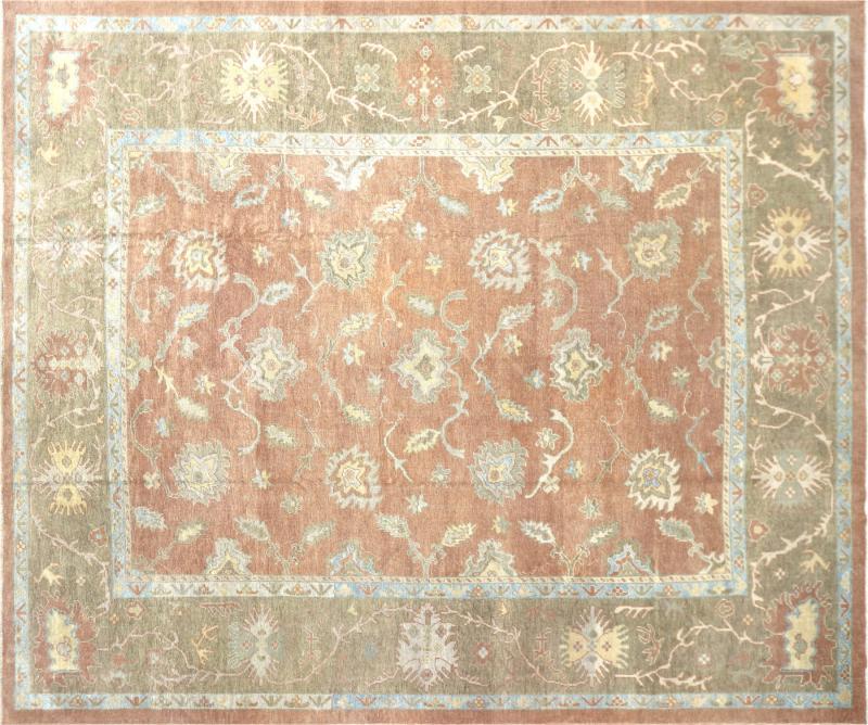 Vintage Turkish Oushak Rug 121 x 143 