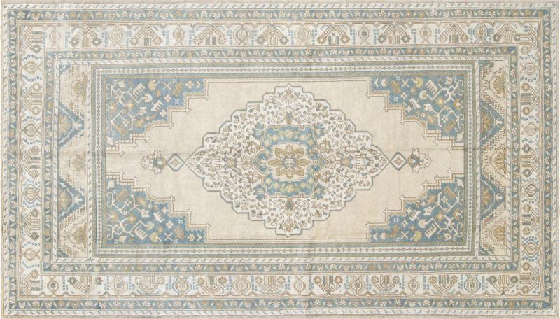 Vintage Turkish Oushak Rug 52 x 91 