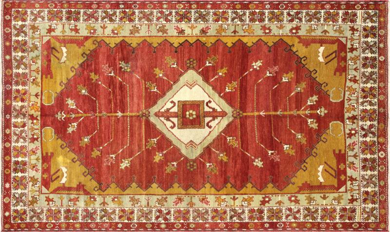 Vintage Turkish Oushak Rug 57 x 94 