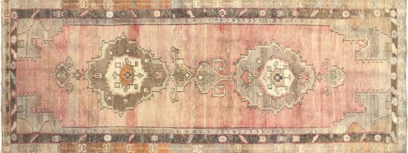 Vintage Turkish Oushak Rug 61 x 157 