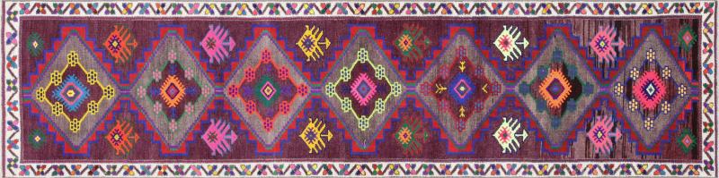 Vintage Turkish Oushak Runner 29 x 113 
