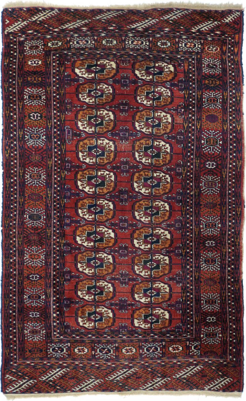 Vintage Turkmen Rug 38 x 59