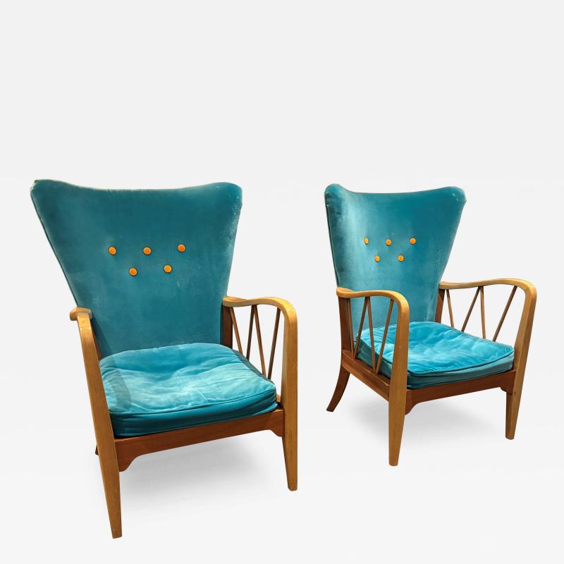 Vintage Turquoise Armchairs