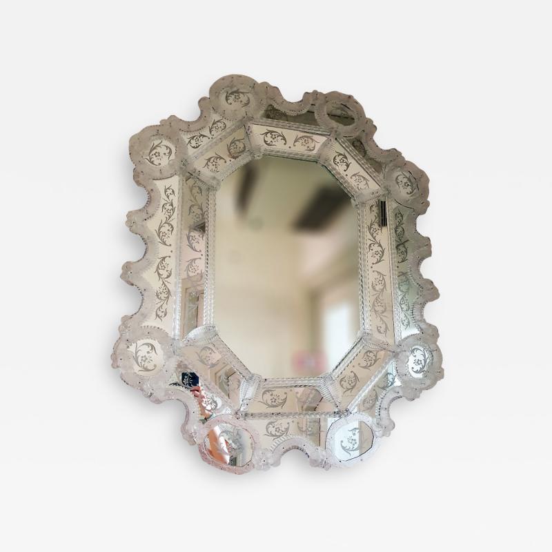 Vintage Venetian Mirror by Fratelli Barbini of Murano