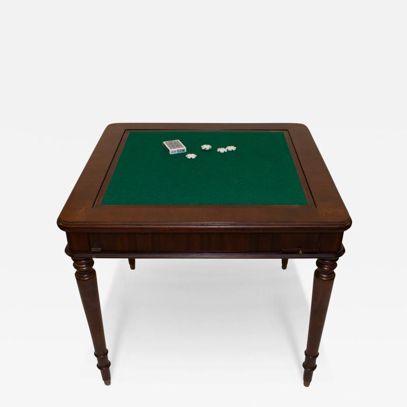 Vintage Walnut Game Table by Hurtado Valencia