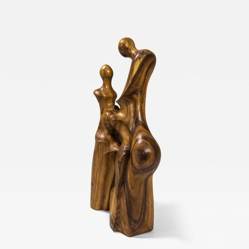 Vintage Wooden Biomorphic Sculpture featuring Abstract Figures