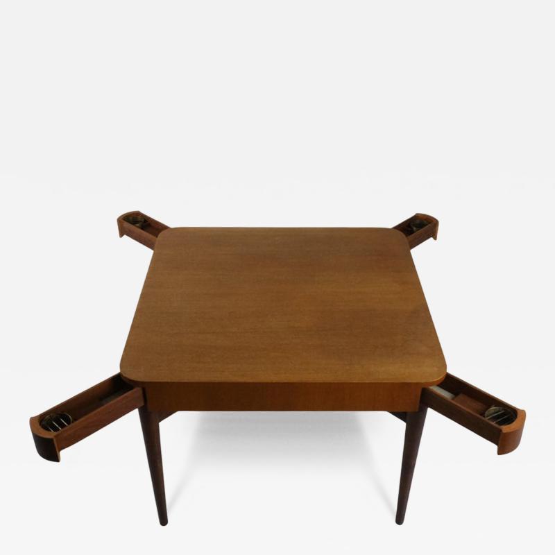 Vintage Wooden Game Card Table Attr to Carin Bryggman Finland 1950s