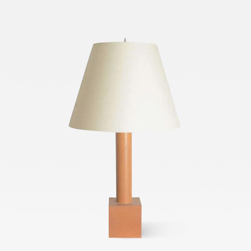 Vintage Wooden Table Lamp with Block Base