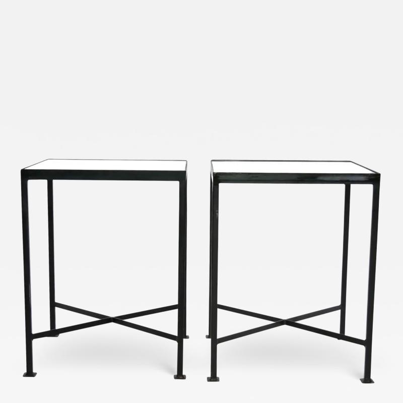 Vintage Wrought Iron Pair Side End Table