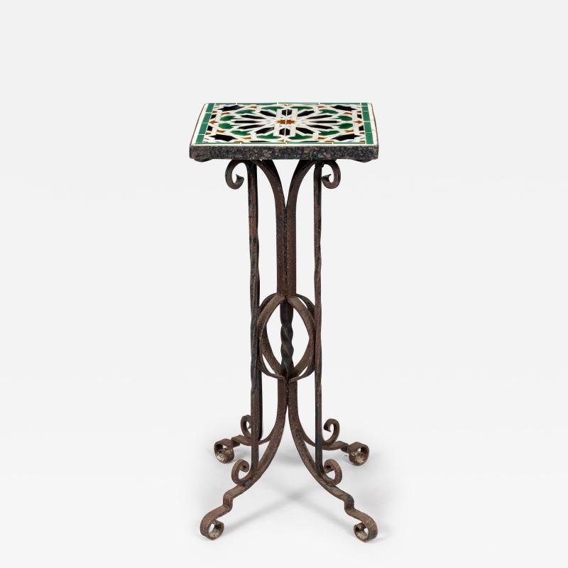 Vintage Wrought Iron Tile Top Table