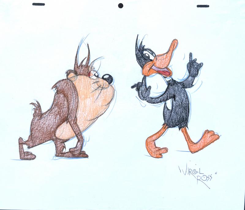Virgil Ross Tasmanian Devil and Daffy Duck 