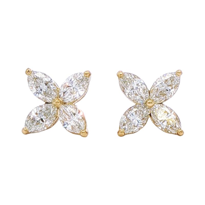 Vittoria Yellow Gold Marquise Earrings