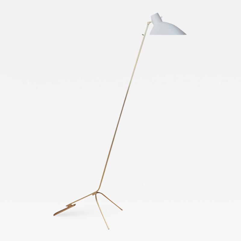 Vittoriano Vigano Vittoriano Vigan VV Cinquanta Floor Lamp in White and Brass