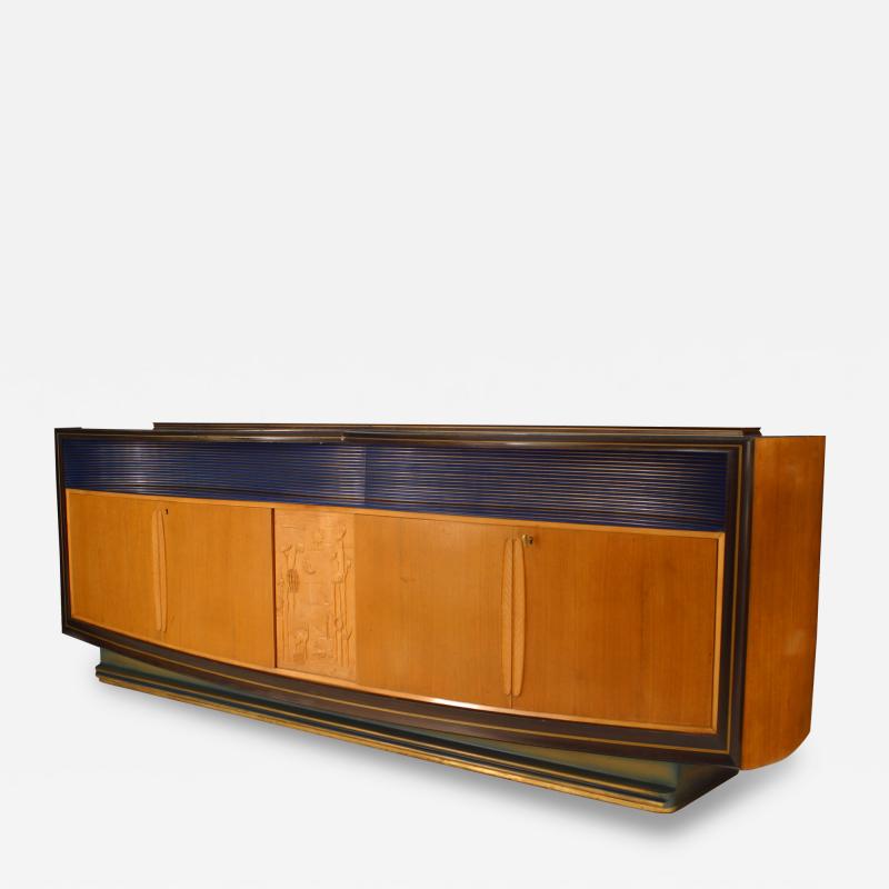 Vittorio Dassi Mobilificio Dassi Dassi Dassi and Ferrari Italian Mid Century Walnut and Maple Sideboard