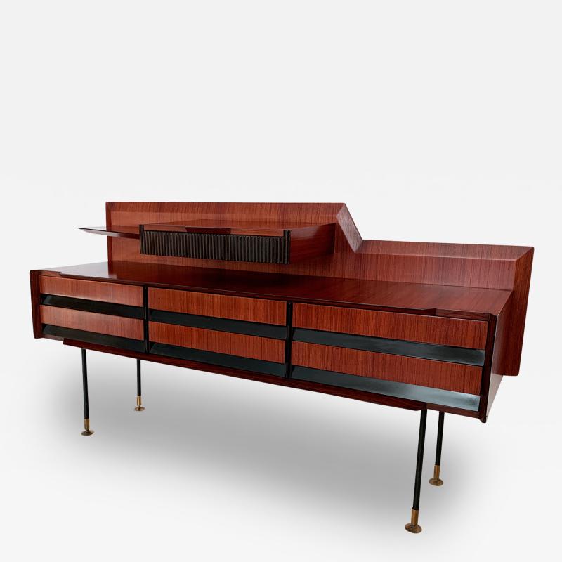 Vittorio Dassi Mobilificio Dassi Dassi Italian Mid Century Teak Wood Sideboard with Drawers by Vittorio Dassi 1950s