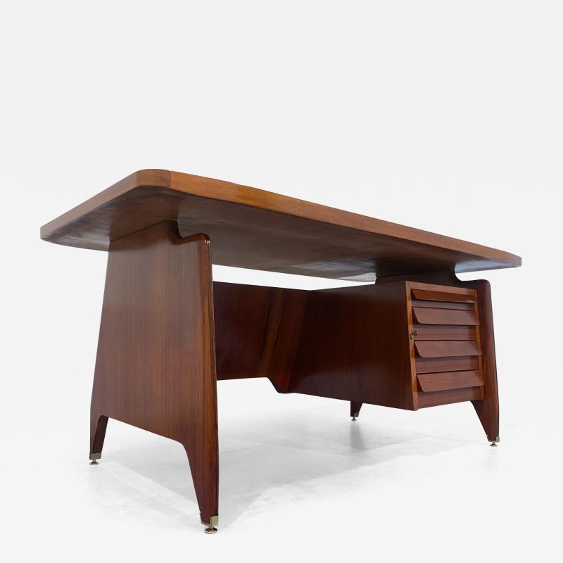 Vittorio Dassi Mobilificio Dassi Dassi Italian Mid Century Teakwood Executive Desk by Vittorio Dassi 1950s