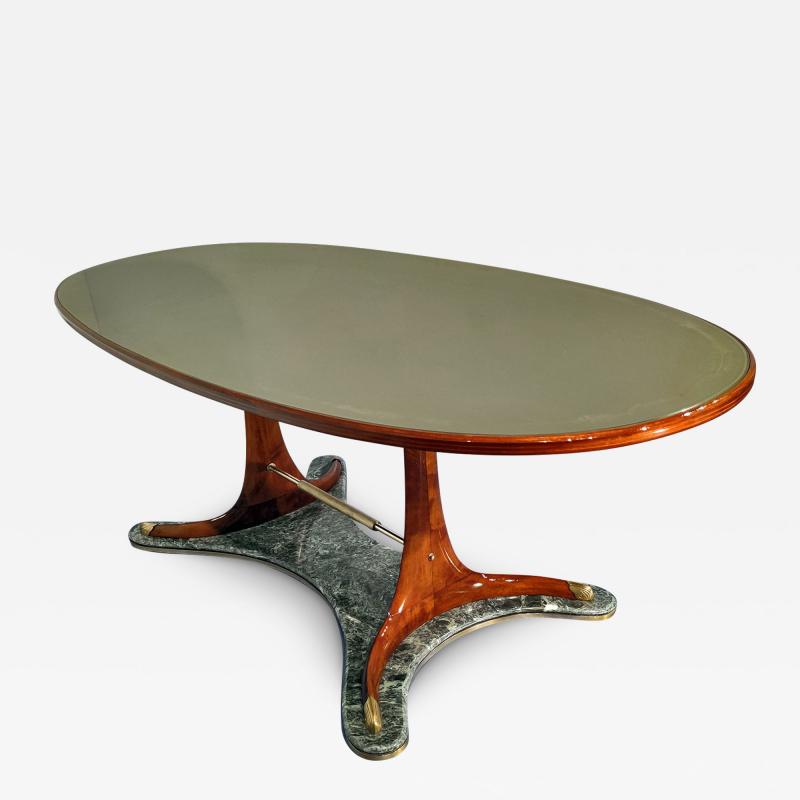 Vittorio Dassi Mobilificio Dassi Dassi Mid Century Italian Oval Dining Table in Hardwood by Vittorio Dassi 1950s