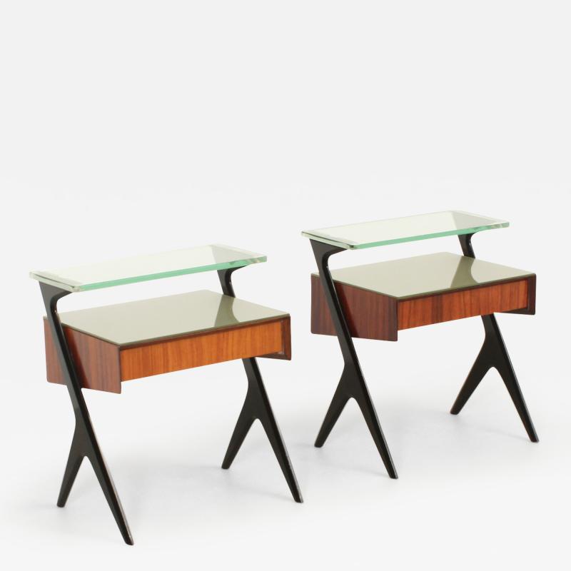 Vittorio Dassi Mobilificio Dassi Dassi Pair of Night Stands by Vottorio Dassi Italy 1950s