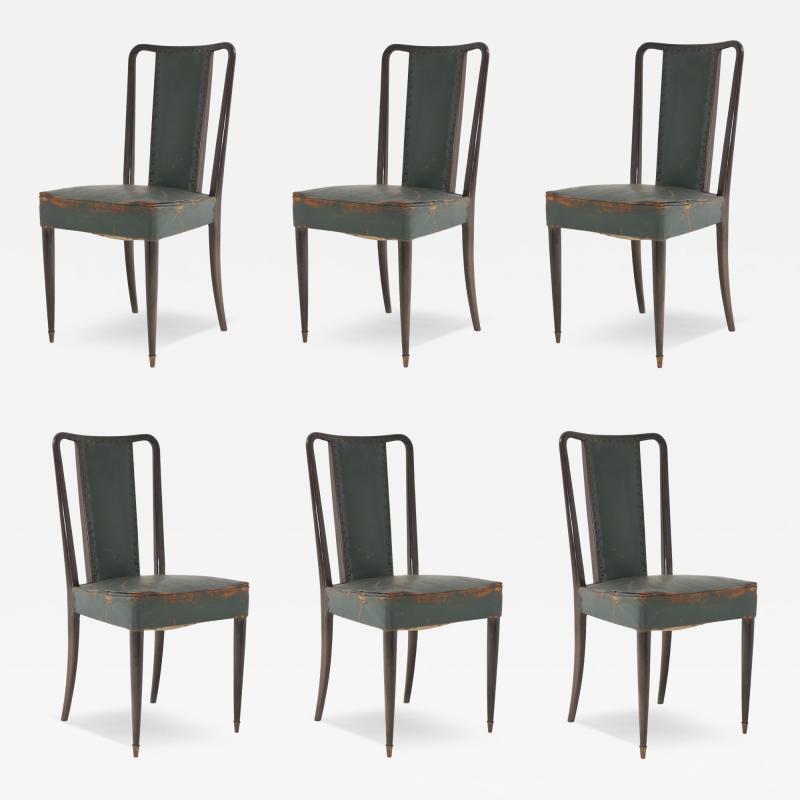 Vittorio Dassi Mobilificio Dassi Dassi Set of Six Dining Chairs by Vittorio Dassi 1950 Italy