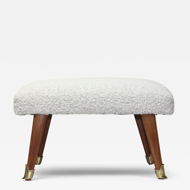 Vittorio Dassi Mobilificio Dassi Dassi Vittorio Dassi Ottoman Upholstered in Boucle Fabric by Dedar 1950 Italy