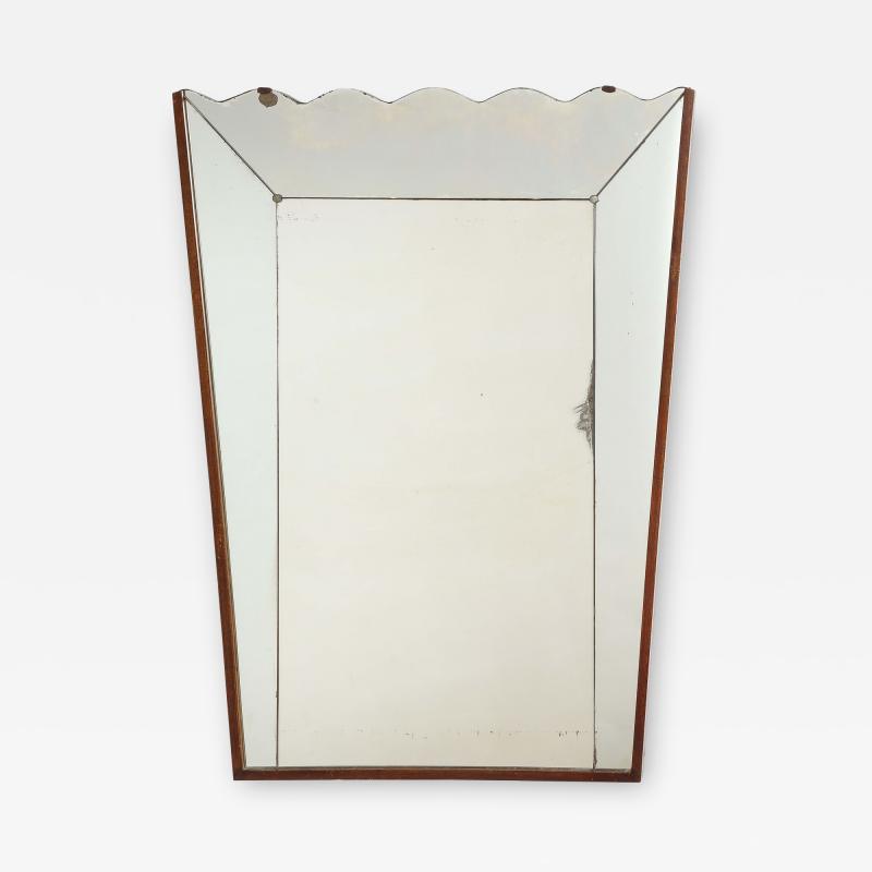 Vittorio Dassi Mobilificio Dassi Dassi Vittorio Dassi Scalloped Wood Wall Mirror Italy circa 1940