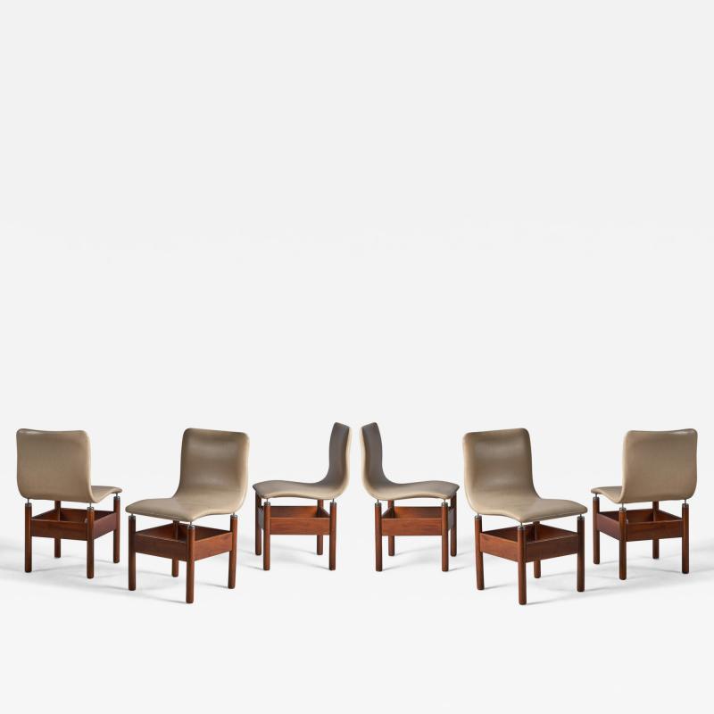 Vittorio Introini Chelsea Dining Room Chairs in Leather Italy 1960s