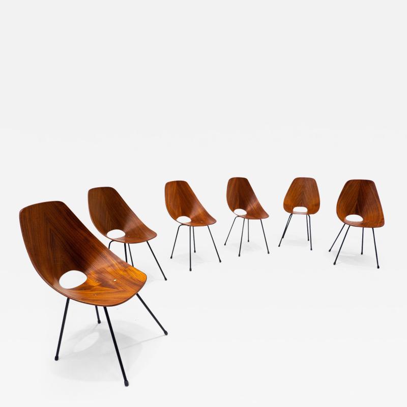 Vittorio Nobili Set of 6 Mid Century Dining Chairs by Vittorio Nobili for Fratelli Tagliabue