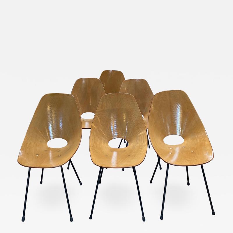 Vittorio Nobili Set of Six Medea Chairs by Vittorio Nobili Italy 1955