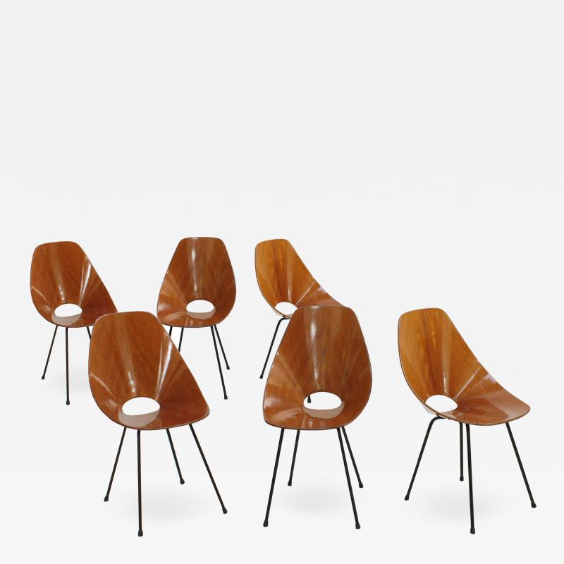 Vittorio Nobili Vittorio Nobili Set of Six Chairs Model Medea Italy 1955